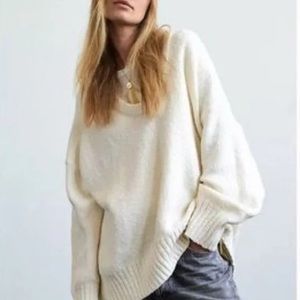 Free People Cream Ivory Overszied Sweater